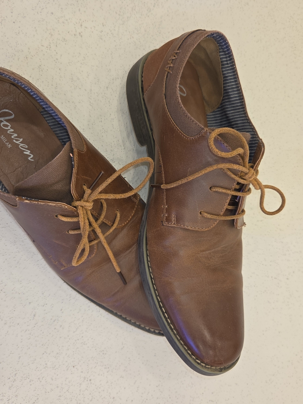 Joules Cognac Brown Leather Derby Shoes